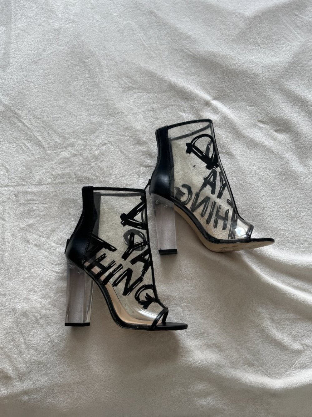 ✨ALDO "DO YA THING" Clear Zip Heels
